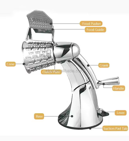 Non Electric Manual Vegetable Chopper With 5 Different Cutting Cones for Kitchen