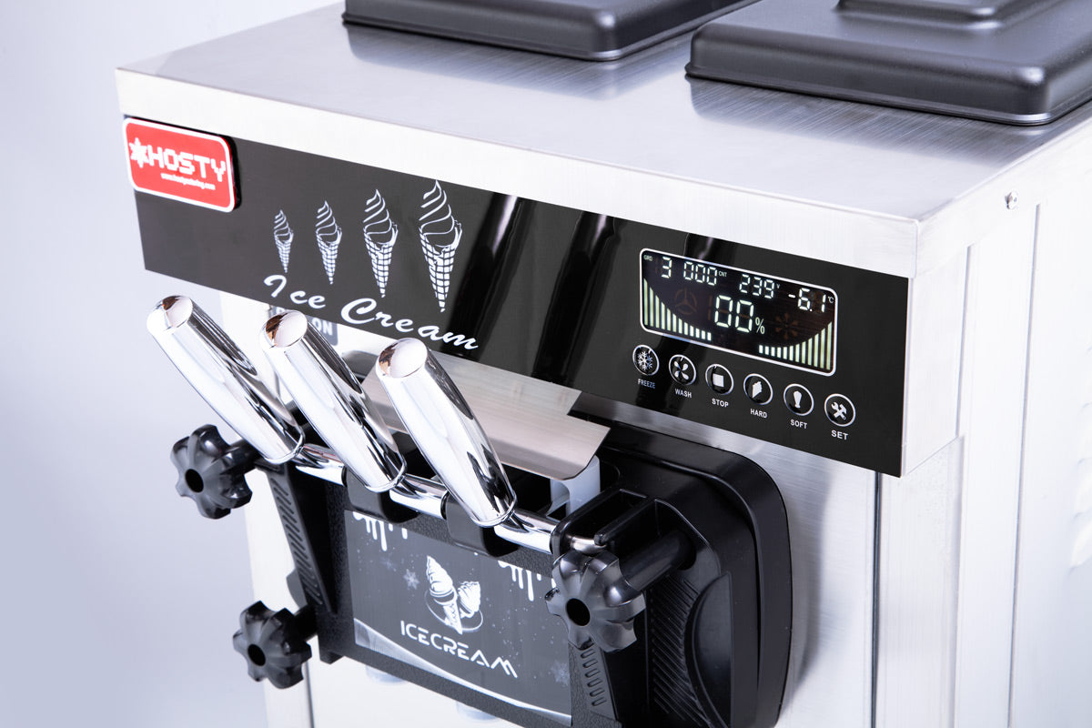 BK-622 Commercial Triple Head Ice Cream Machine - 304 Stainless Steel